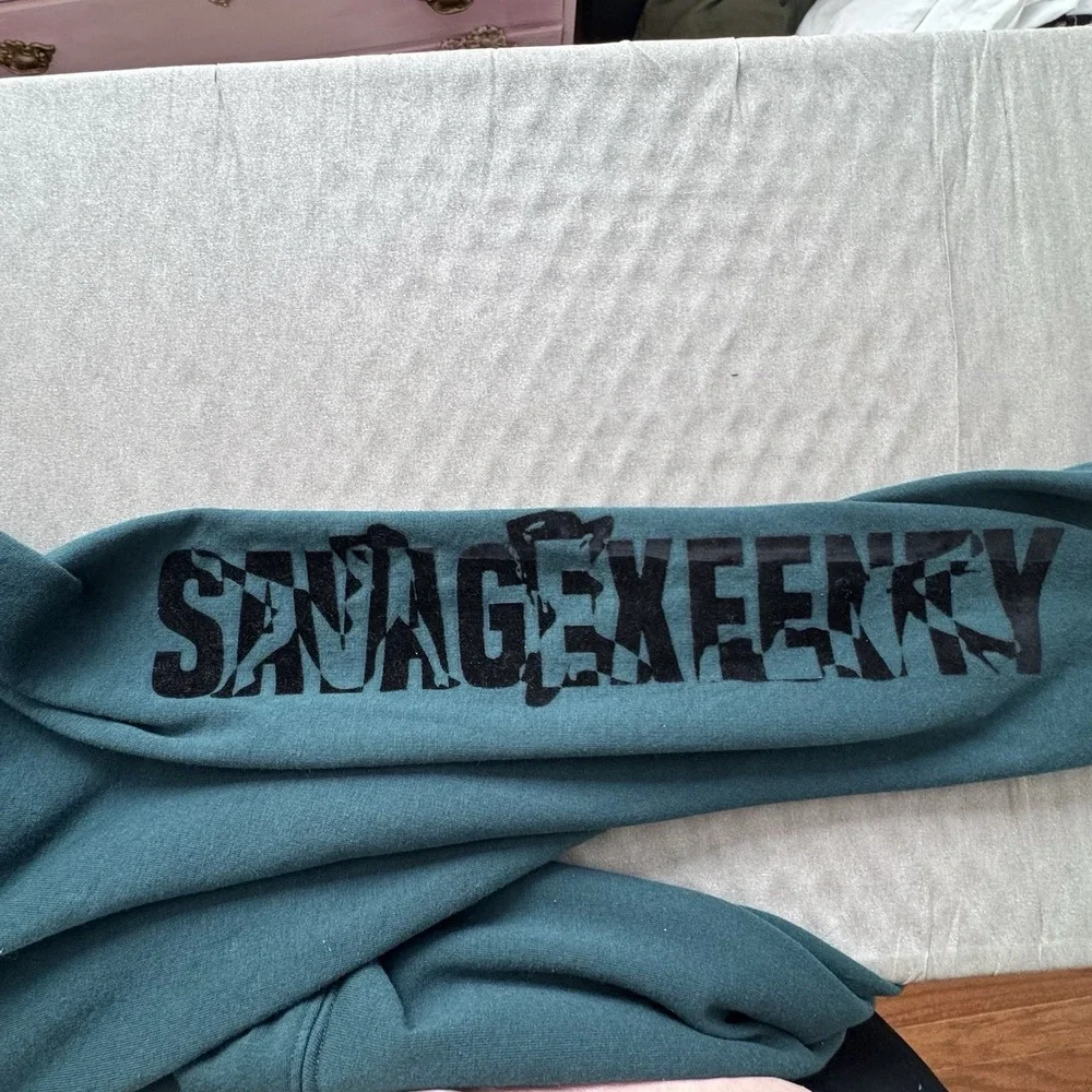 Savage x Fenty Forever Savage Hooded One Piece‎ Sweatsuit small 4-6 Green